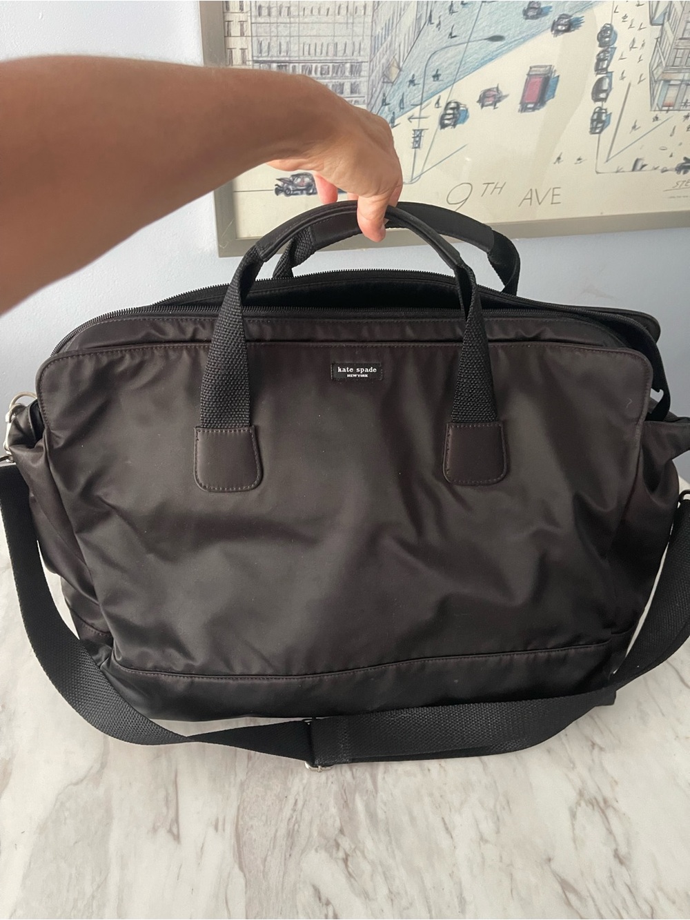 Y2K Kate Spade Weekender Duffle Bag Laptop Handles + Shoulder Strap